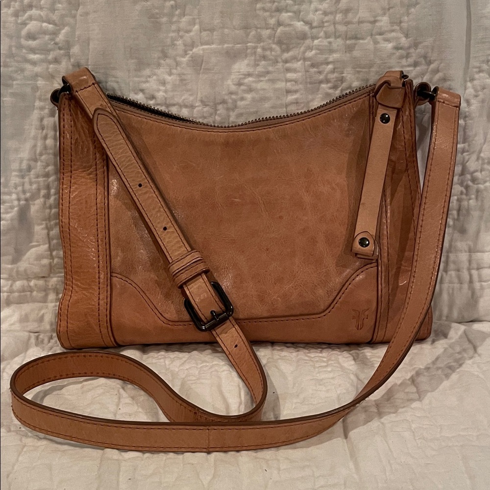 Frye Melissa Leather Crossbody Bag - Pinkish Tan color